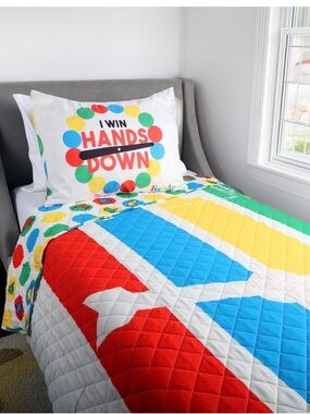 ✨NWT✨ Hasbro Gaming Twister Twin Reversible Comforter & Sham Set | Kids Bedding